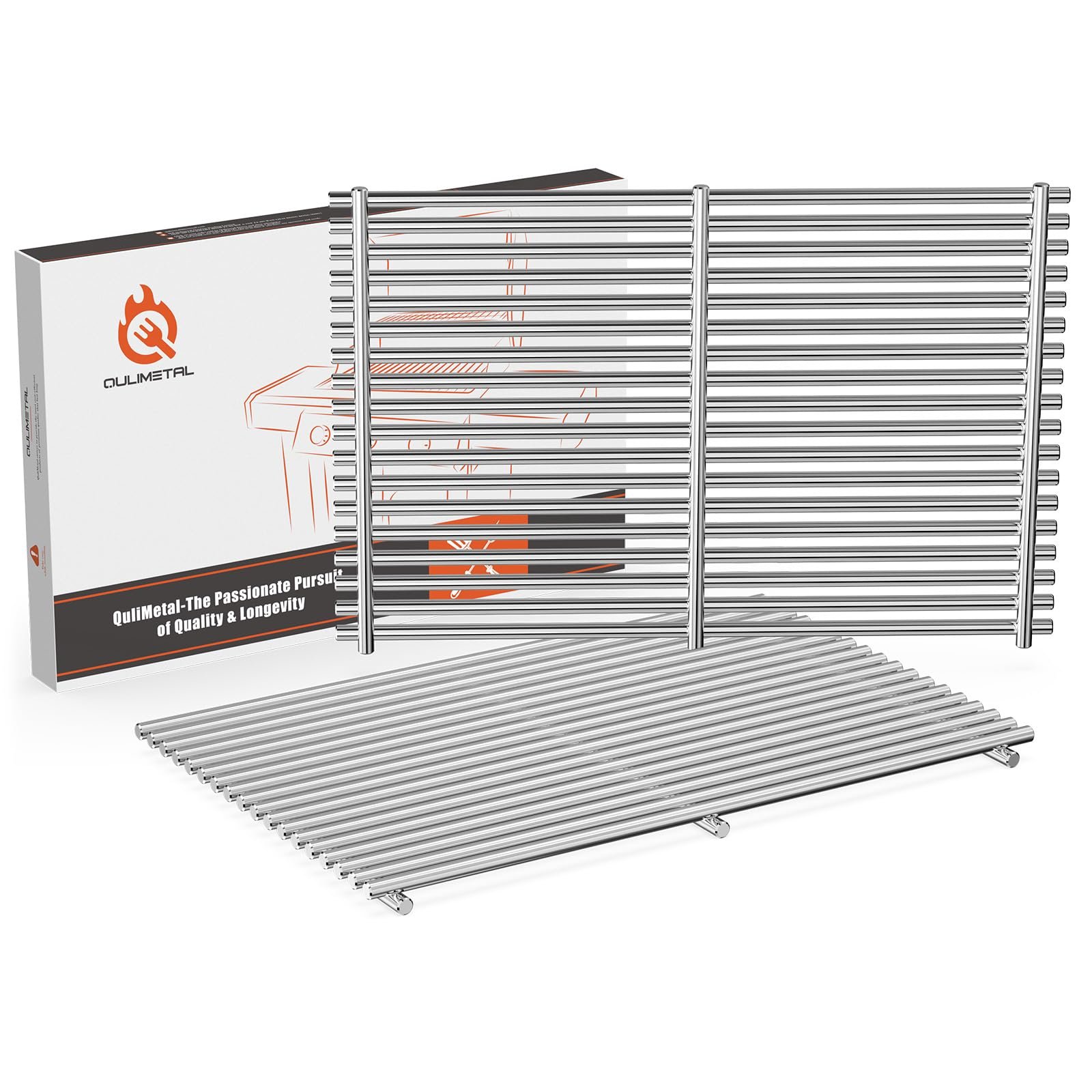 9MM 18.75" Grill Grates for Weber Genesis II, Grill Parts for Weber Genesis 2 300 & GS4 Genesis II LX 300 Series Grills, 304 Stainless Steel Replacement Grates for Weber Genesis II E 310 E&S 315 320