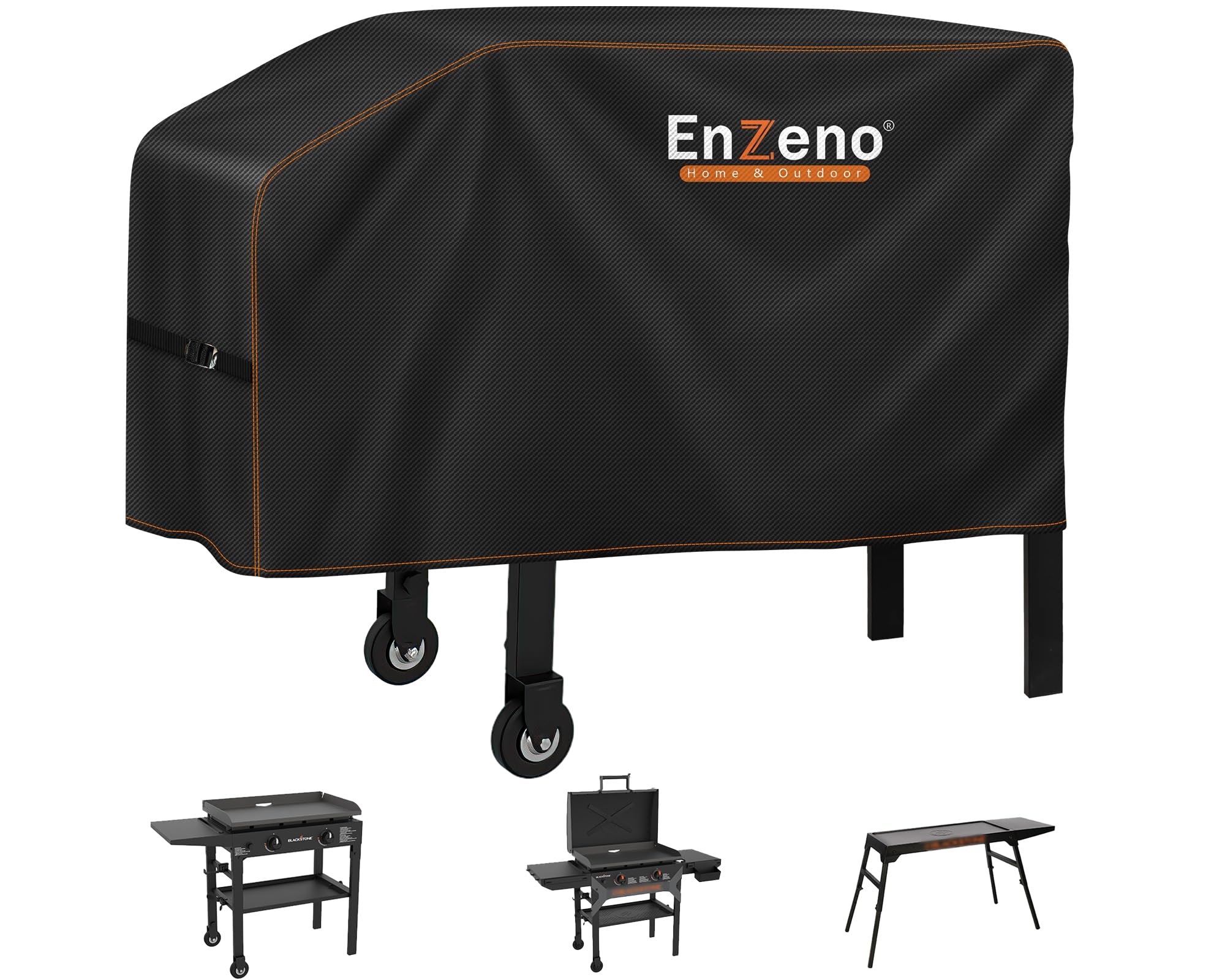 Enzeno Grill Cover for Blackstone 22”and 28”Single Shelf Griddle Cover，Griddle Accessories Grill Cover for Outdoor Grill Waterproof and Windproof 44x22x25inch Black