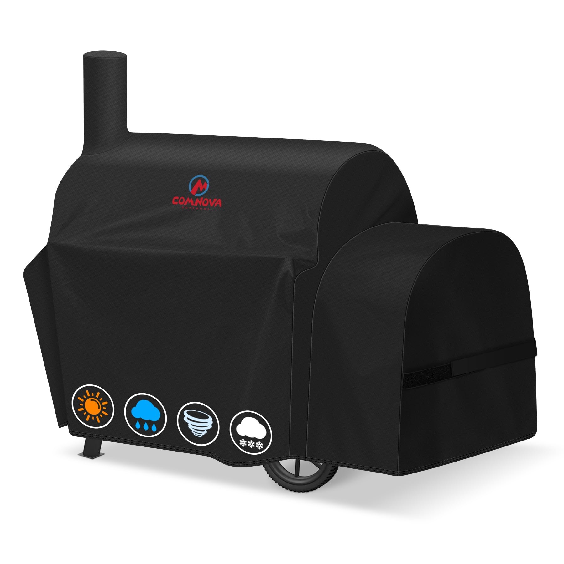 Grill Cover for Oklahoma Joe's Highland Offset Smoker - 600D Premium Smoker Cover Waterproof & Heavy Duty for Oklahoma Joe's Charcoal Offset Smoker, 64" L x 31" W x 44" H