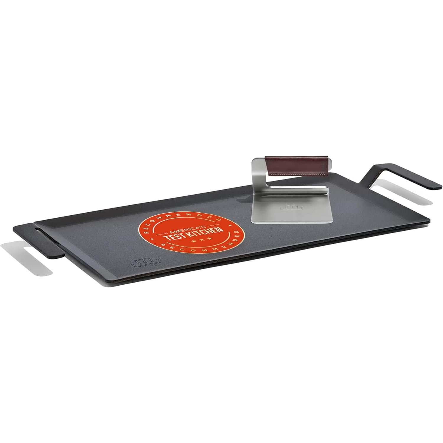 Made In Cookware | Carbon Steel Griddle + Grill Press - (Like Cast Iron, but Better) | Professional Cookware | Crafted in Sweden | Induction Compatible