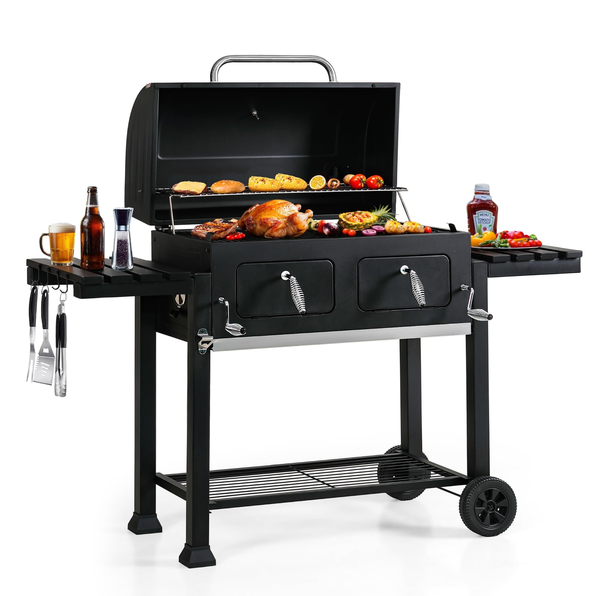 MFSTUDIO Extra Large BBQ Charcoal Grills with Adjustable Charcoal Trays, Barbecue Grill for Outdoor Cooking, 794 SQ.IN.