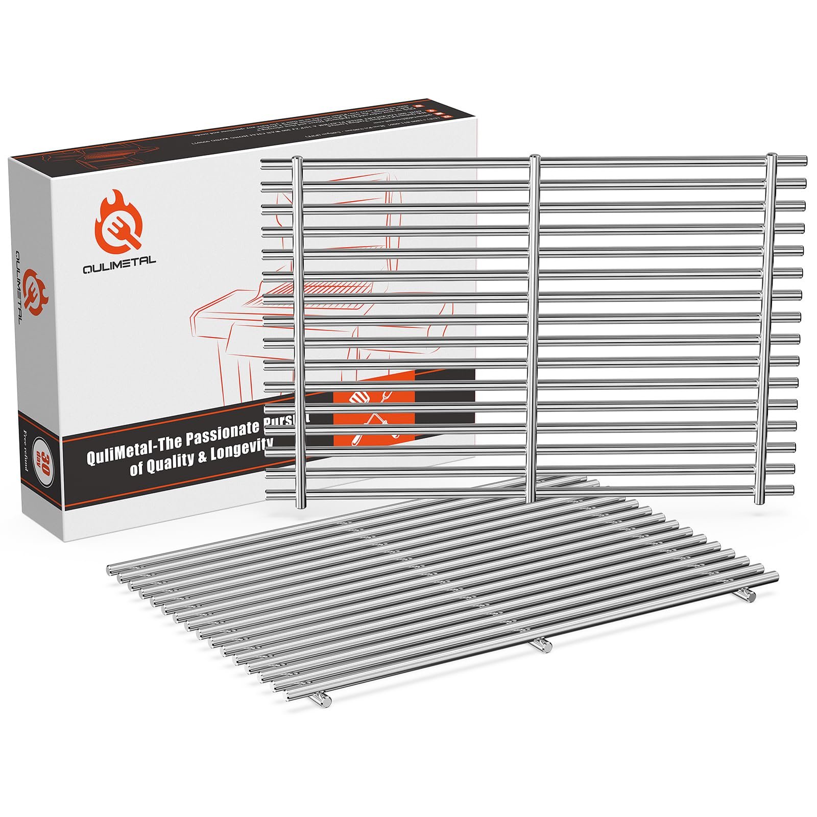 QuliMetal SUS304 Grill Grates for Weber Spirit E-310 and GS4 Spirit II 300 Series, Spirit 700, Genesis Silver B & C, Genesis Gold B & C, Genesis Platinum B & C, Genesis 1000-3500