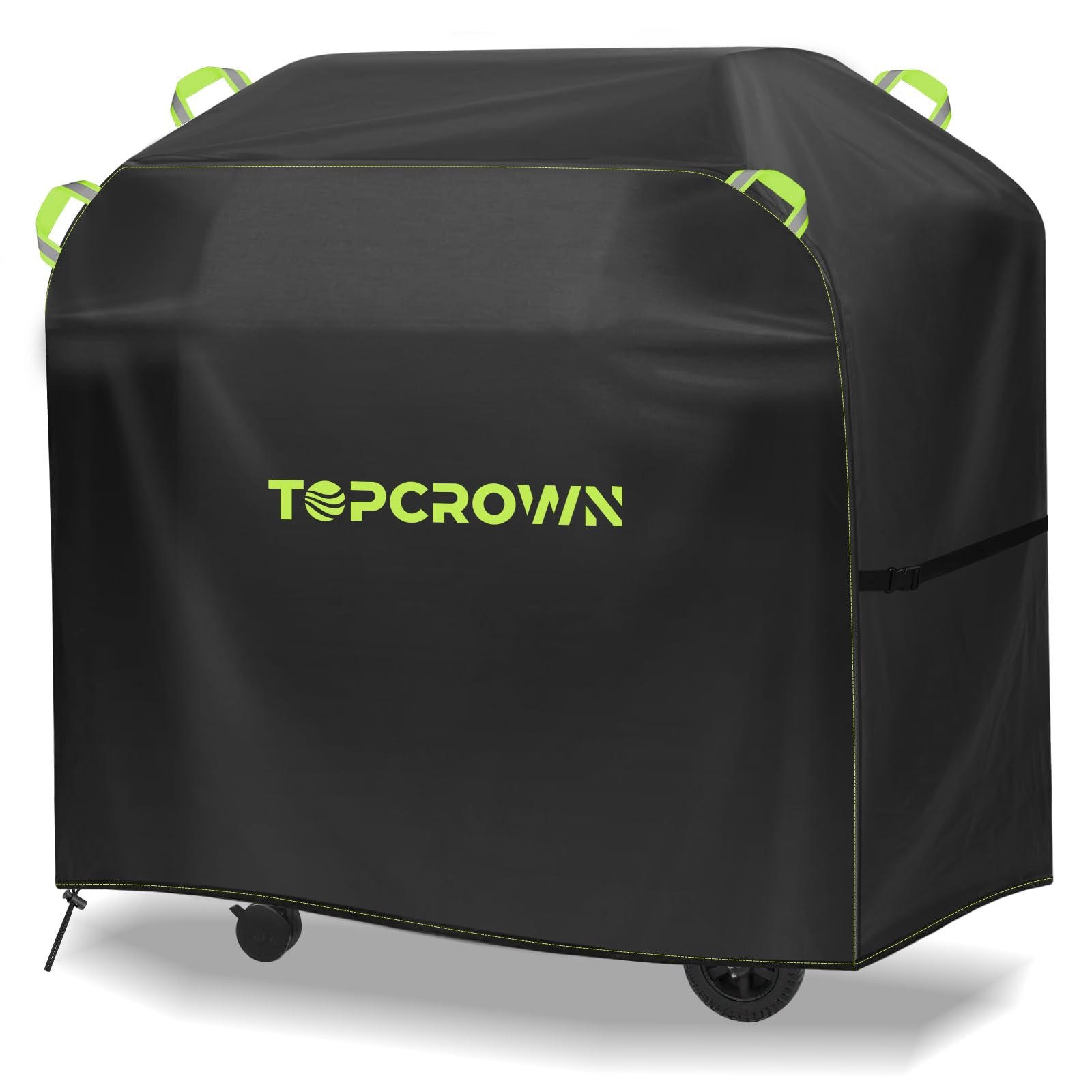 TOPCROWN Grill Cover for Outdoor Grill, Universal Fit 45"-75" BBQ Gas Grill Waterproof Anti-UV Oxford Fabric Windproof Design with Adjustable Straps, Fits Weber/Char-Broil/Nexgrill and More (58")