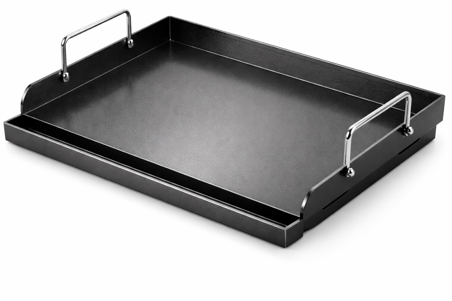 Utheer 17" x 13" Nano-Ceramic Nonstick Griddle for Gas & Charcoal Grills – Universal Flat Top Griddle with Grease Groove/Reinforced Ridges/High Sidewalls, Perfect for Healthy Cooking,Parties & Camping